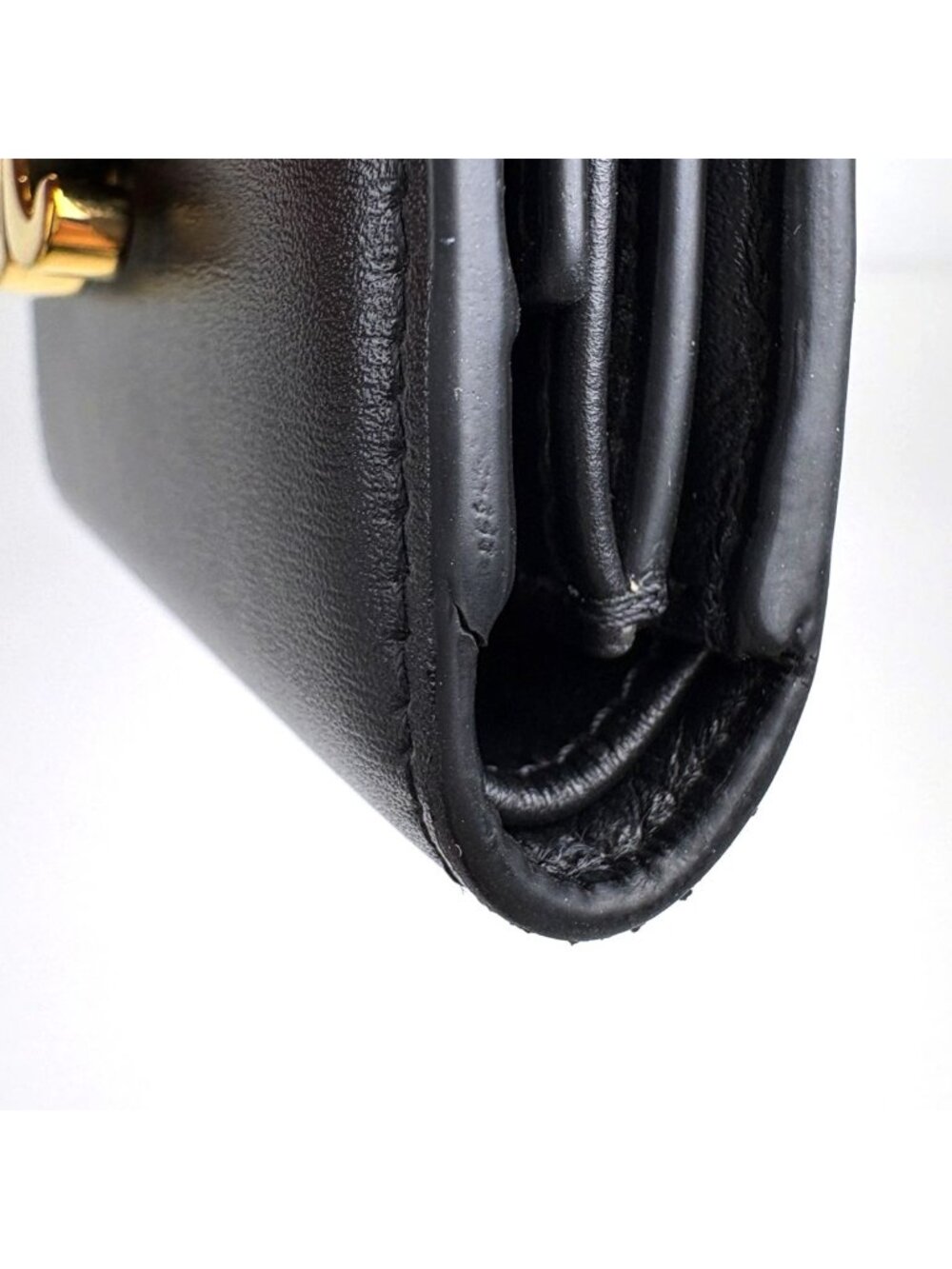 Celine Triomphe Trifold Wallet Leather Black - Picture 3 of 10
